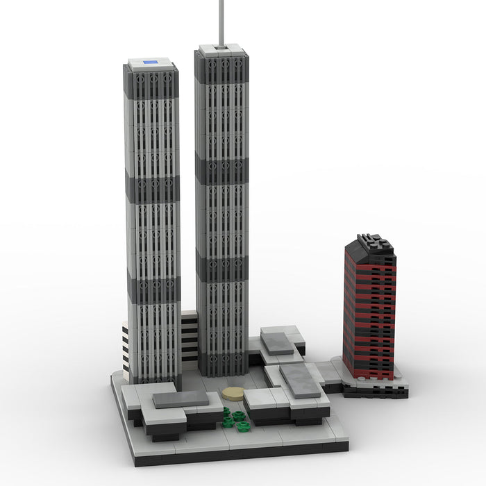 Mocsage 1/2000 Scale World Trade Center (1973-2001) Micro Parts Building Blocks Set (982PCS) enginediyshop