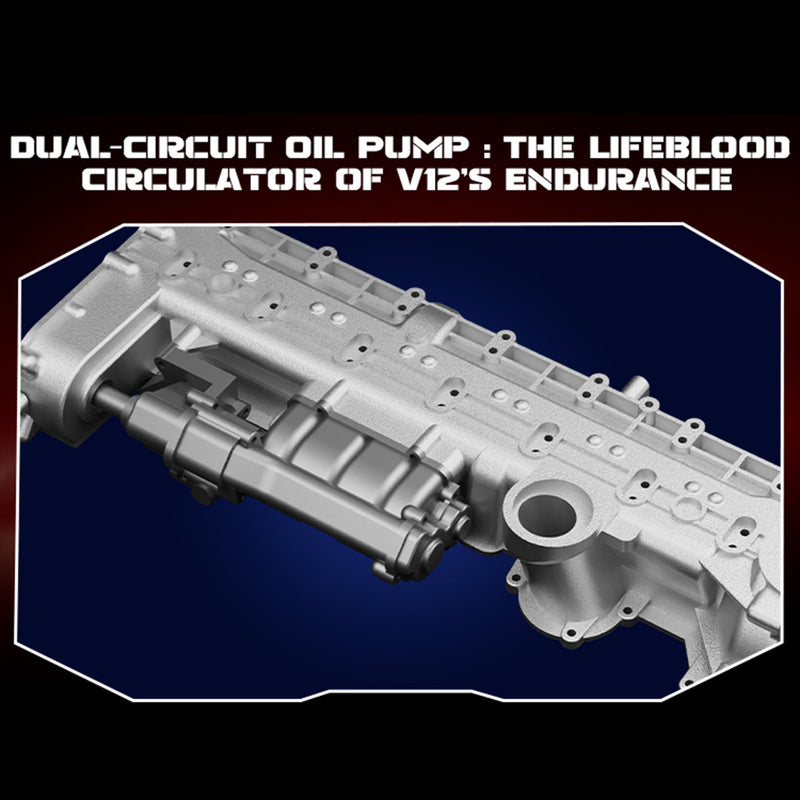 TECHING DM108 V12 Engine Model Kit 1/4 Scale Visible Electric Supercar Engine, DIY Metal Mechanical STEM Educational Kit for Teens & Adults – 800+PCS