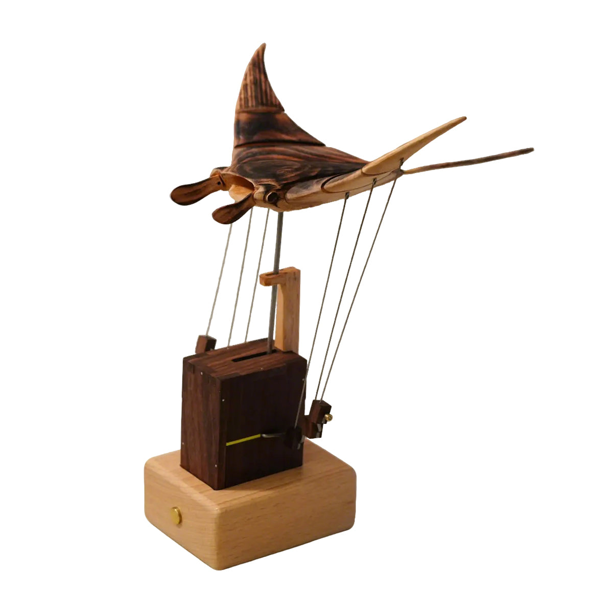 ホビー・楽器・アート WOOD MANS Wooden Manta Bionic Marine Biological Dynamic Model, Desktop