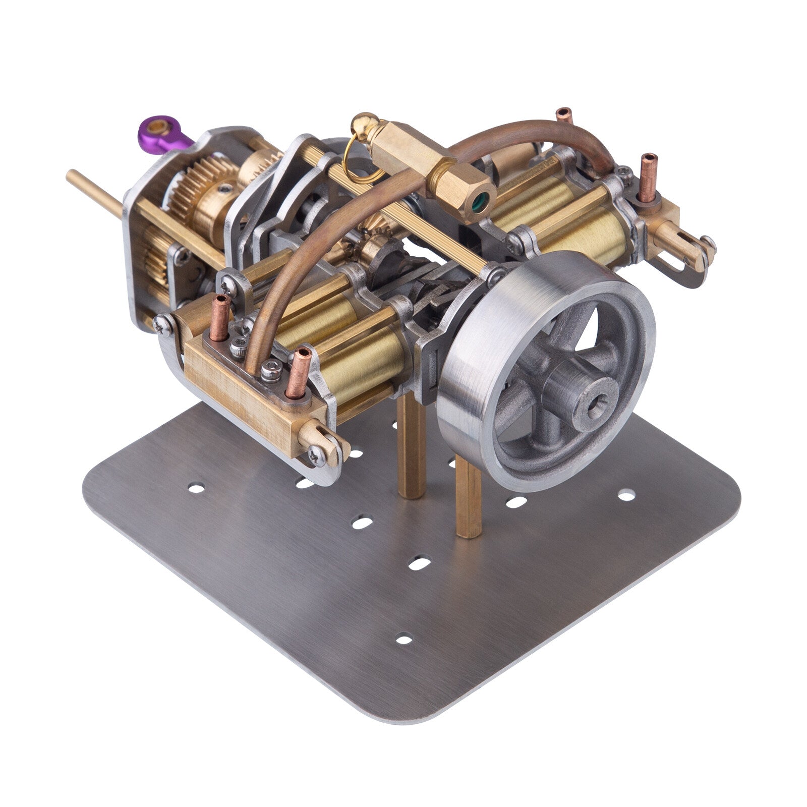 Miniatur-Horizontal-Viertakt-Dampfmaschinenmodell mit Getriebe für kleine Dampfmodellschiffe ohne Kessel 6