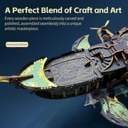 Whale Ship DIY 3D Wooden Puzzle Kit (472PCS) enginediyshop