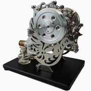 Pigeon-Style Dual-Cylinder Dual-Piston Hot Air Stirling Engine Model - enginediyshop