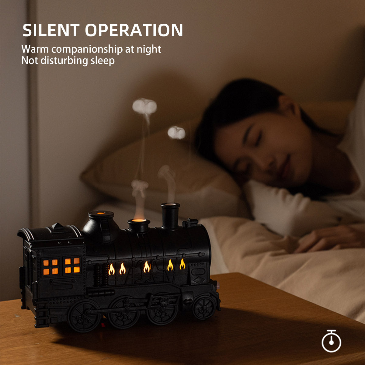 300ml Vintage Steam Train Aromatherapy Essential Oil Diffuser and Humidifier with Dual-Color LED Light (Standard US Power Supply/Bronze) enginediyshop