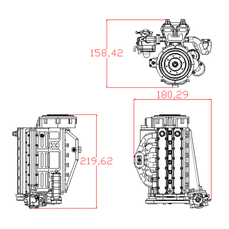 ENJOMOR GS-L6 1/5 Scale 28CC Inline 6 Cylinder DOHC 4-Stroke Water-Cooled Gasoline Engine Model