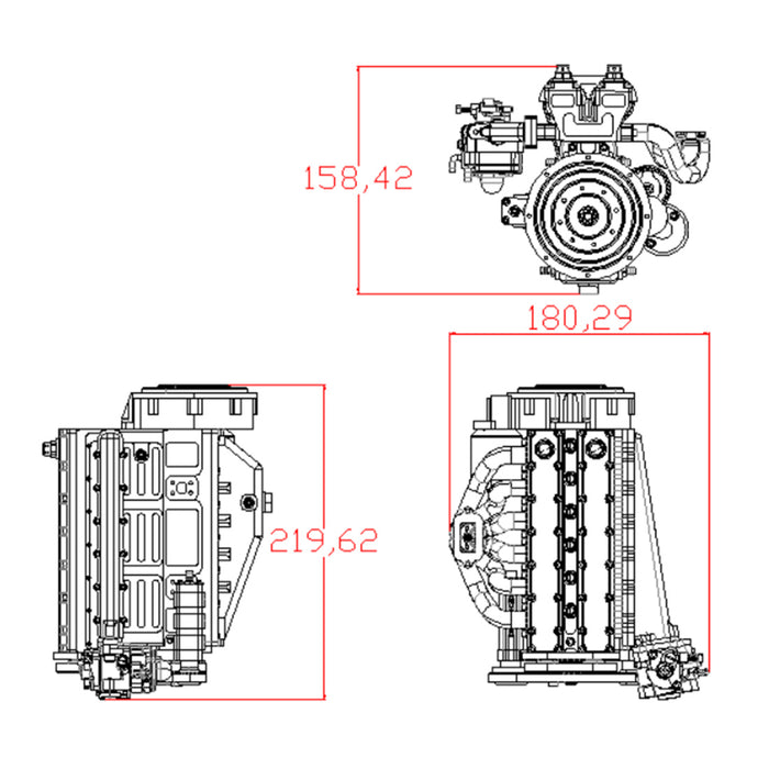 ENJOMOR GS-L6 1/5 Scale 28CC Inline 6 Cylinder DOHC 4-Stroke Water-Cooled Gasoline Engine Model