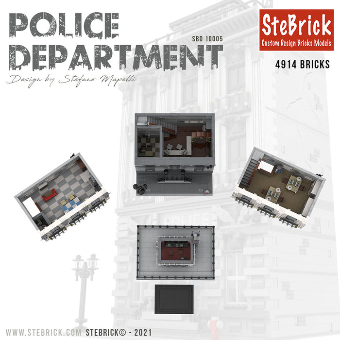 MOC-4652 Large-scale Police Department Building Blocks MOC Set Toys (4914PCS) enginediyshop