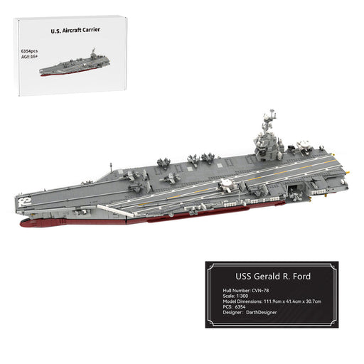 MOC-192566 1/300 Scale Gerald R-FOD | Nuclear-Powered U.S. Aircraft Carrier Building Blocks Set—6354PCS enginediyshop