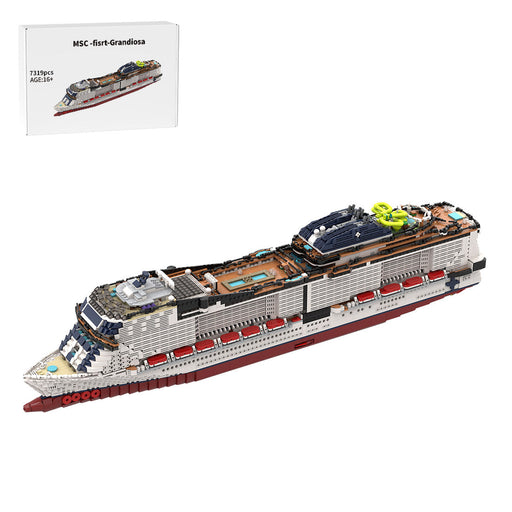 MSC-fisrt-Grandiosa Active Italian Cruise Ship Assembly Building Blocks Set (7319PCS) enginediyshop