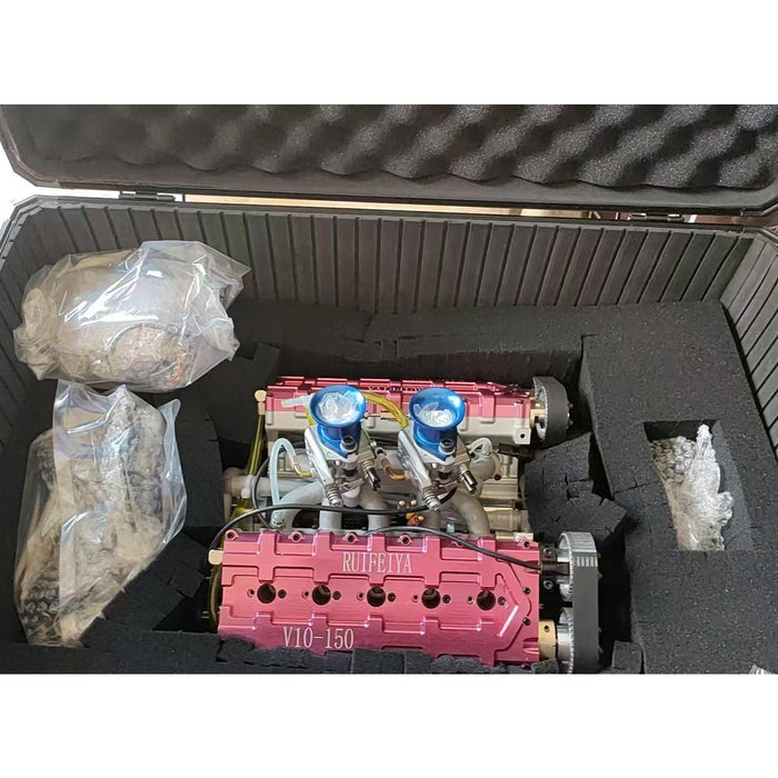 V10 Engine Internal RUIFEIYA V10-150 1/4 Scale Working V10 Gas Engine Model - 150cc DOHC 4 ...