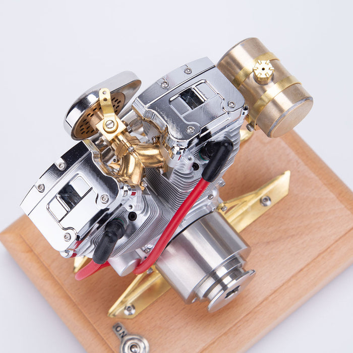 RETROL OHV 4.2CC V-Twin Four-Stroke Gasoline Engine Mini Retro Motorcycle Internal Combustion Engine Model (RTR Version) enginediyshop