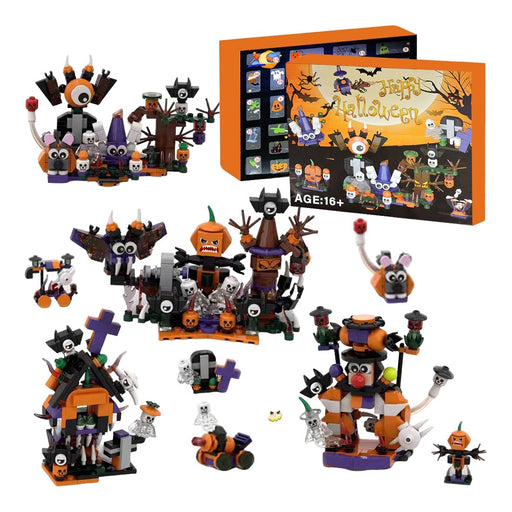 MOC Halloween 24-in-1 Countdown Calendar Surprise Box Spooky House Version Building Block Set(600PCS+) enginediyshop