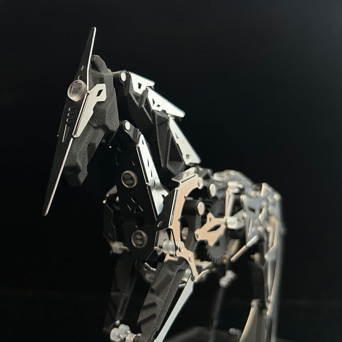 Solar-Powered Mechanical Horse 3D Metal Model DIY Assembly Art Sculpture Powered  Industrial Style Desk Decor Creature Mechanical Display Kit -165PCS enginediyshop