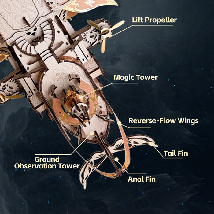 Whale Ship DIY 3D Wooden Puzzle Kit (472PCS) enginediyshop