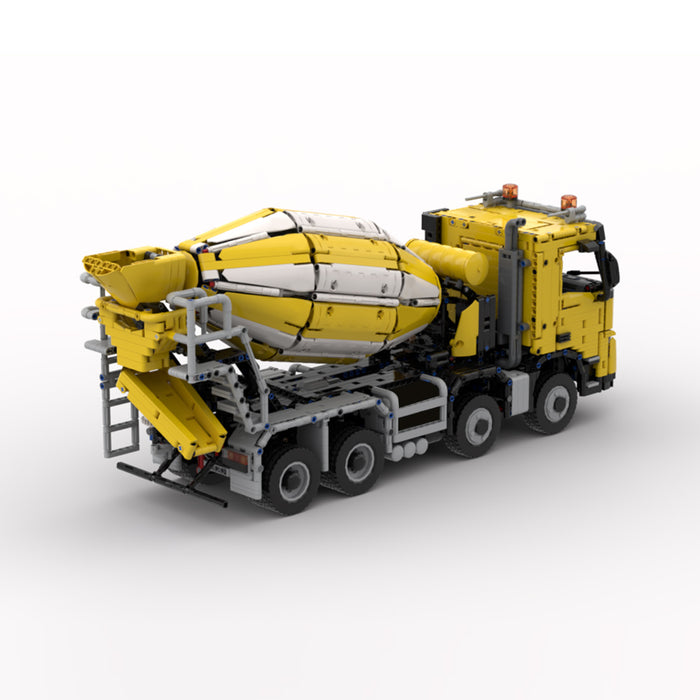MOC-1/17 Scale Volvo FMX Cement Mixer Truck Building Blocks Set(Dynamic Version/Yellow/3384PCS)