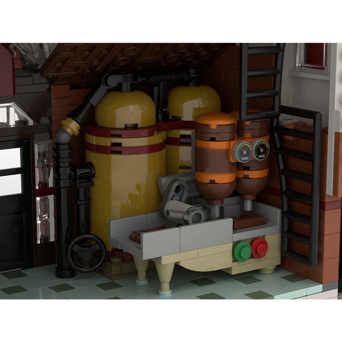 MOC-162963 Winter Village-Chocolate Factory Snowy Christmas Street Scene Building Blocks Set (1970PCS) enginediyshop