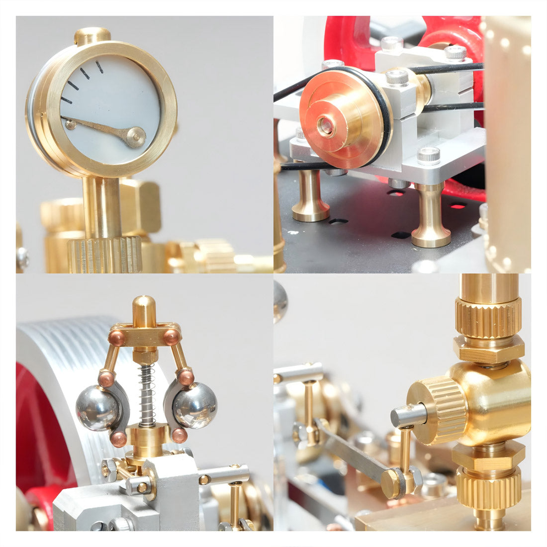 RETROL SE-03 DIY Steam Engine Model Kit with Generator & Light, 38 PCS Educational Mechanical Building Set