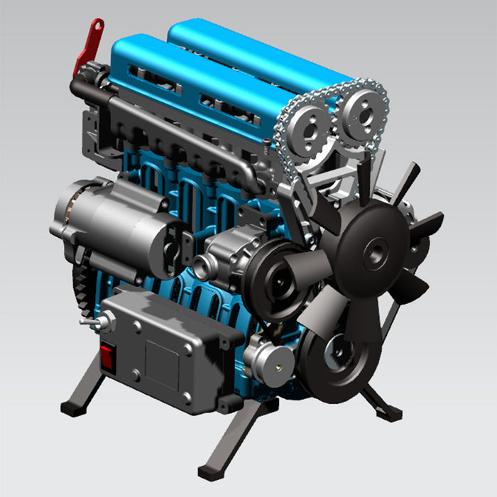 Inline Four Engine Block TECHING L4 Car Engine 3D Metal Turbocharged Inline 4 Cylinder Engine K ...