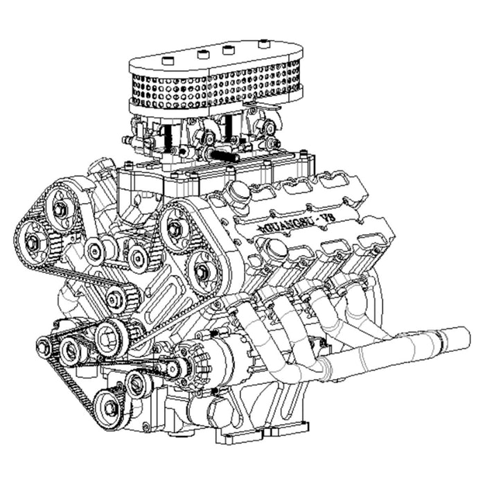 ENJOMOR GS-V8 PRO 78cc DOHC 4-Stroke 3-Ring 32-Valve Water-Cooled Gasoline Internal Combustion Engine Model with Electric Start (Assembled Version)