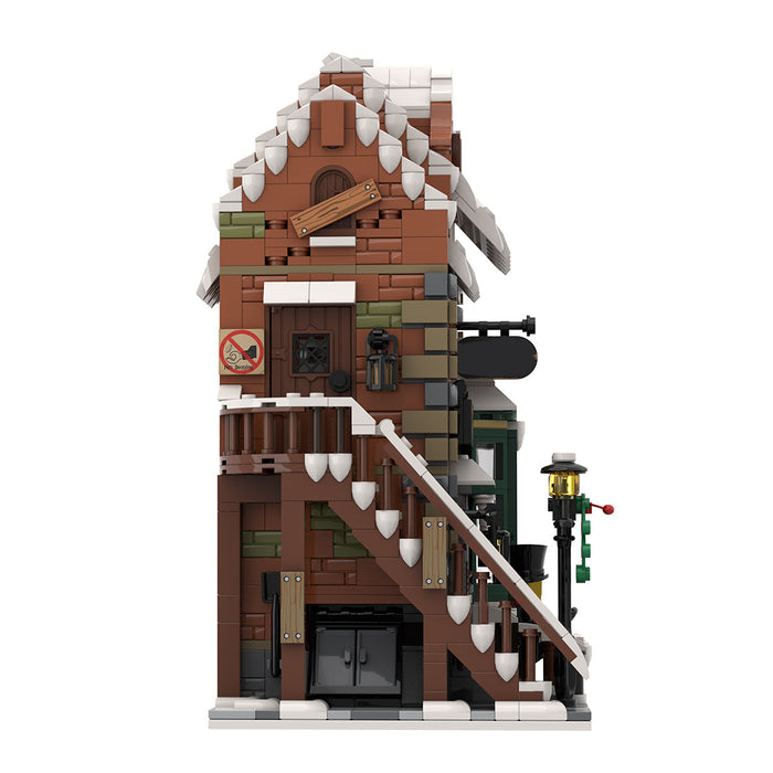 MOC-228435 Winter Modular Christmas Snow Scene Street Scene Building Blocks Set (1841PCS) enginediyshop