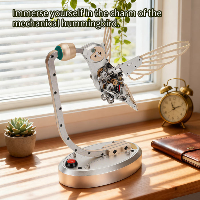 3D Metal Mechanical Hummingbird Dynamic Bionic Bird Model with Transmission DIY Assembly Kit enginediyshop