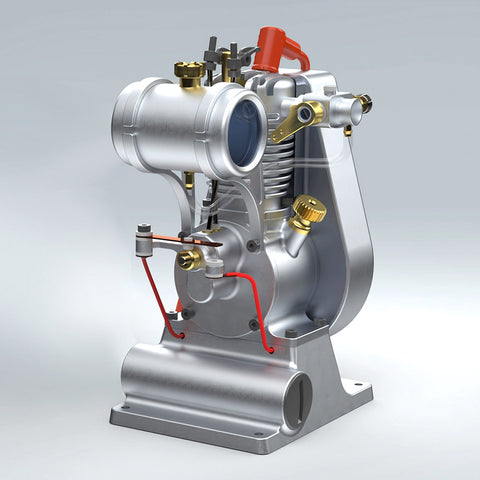 MUSA F1-2.7cc Mini Top-Valve Vertical Single-Cylinder Four-Stroke Air-Cooled Gasoline Internal Combustion Mechanical Craftsmanship Model enginediyshop