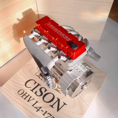 CISON L4-175 17.5cc Mini OHV Inline Four-cylinder Four-Stroke Water-cooled L4 Gasoline Engine Model for RC Cars Ships enginediyshop