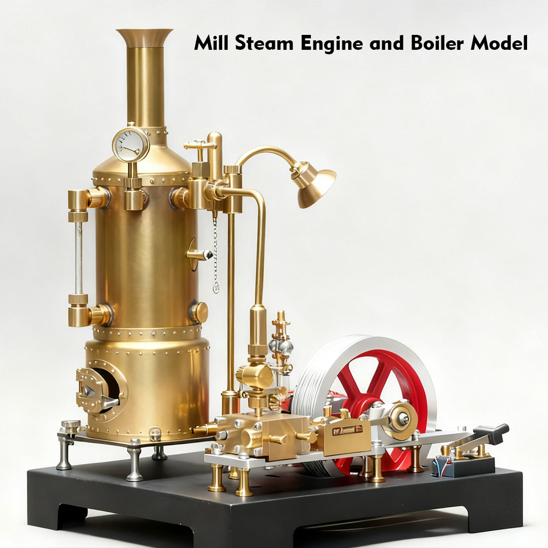RETROL SE-03 DIY Steam Engine Model Kit with Generator & Light, 38 PCS Educational Mechanical Building Set