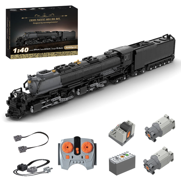 MOC-89126 1/40 4014 Big Boy Dynamic RC Train Model Building Blocks Set (3200pcs+/Black) enginediyshop