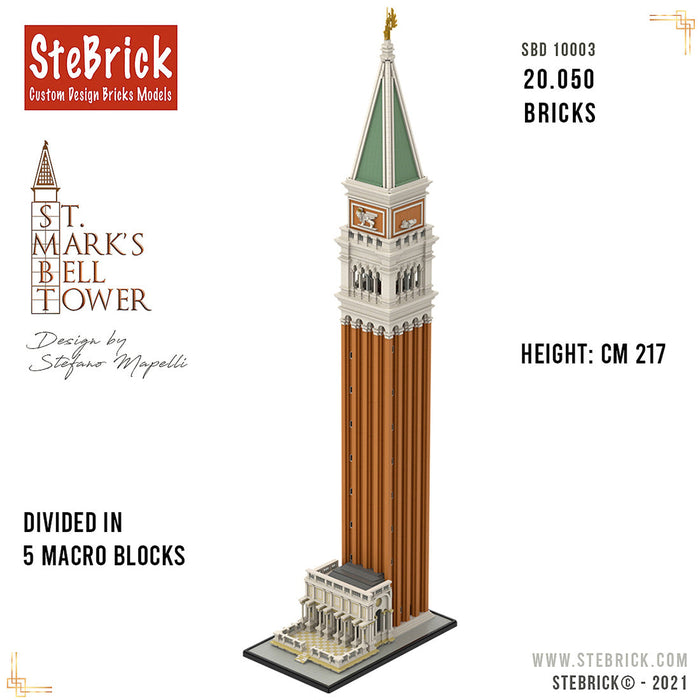 MOC-99638 1/50 St-Mark's Bell Tower Building Blocks MOC Set Toys (20050PCS) enginediyshop