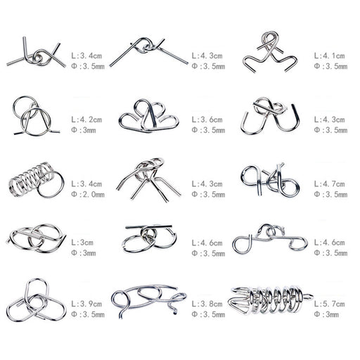 Advent Calendar Filler - Make Yours 15Pcs Brain Puzzles Intelligence Buckle Lock Toy - Red English Version enginediyshop