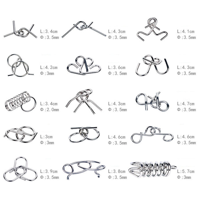 Advent Calendar Filler - Make Yours 15Pcs Brain Puzzles Intelligence Buckle Lock Toy - Red English Version enginediyshop