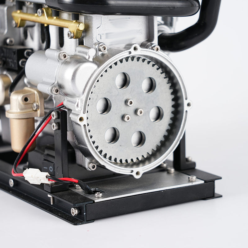 TECHING 1/10 DIY Mini Metal OHV Inline Four-cylinder Diesel Engine Model with Cooling System Educational Toys Gifts (Upgraded Version/300+PCS) enginediyshop