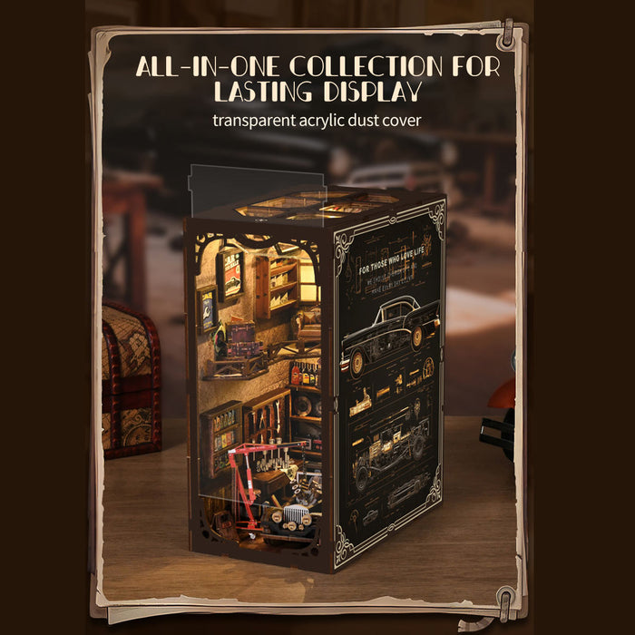 Auto Repair Shop 3D Wooden DIY Miniature House Kit, Creative Desktop Decor & Gift (374PCS) enginediyshop