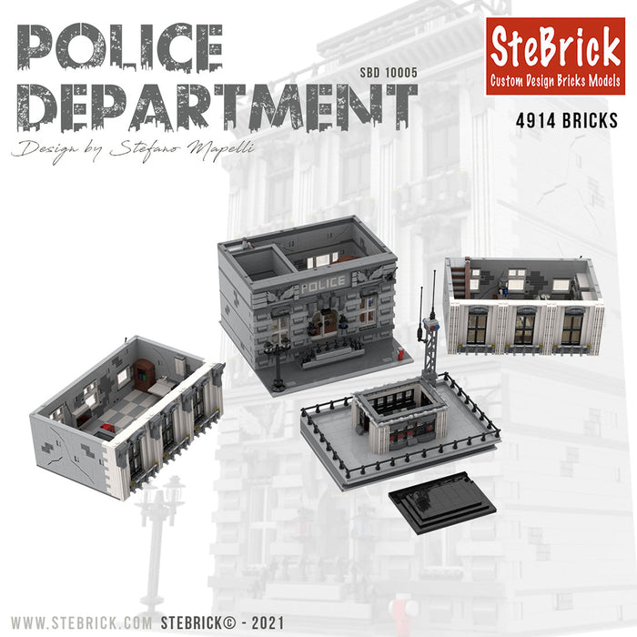 MOC-4652 Large-scale Police Department Building Blocks MOC Set Toys (4914PCS) enginediyshop