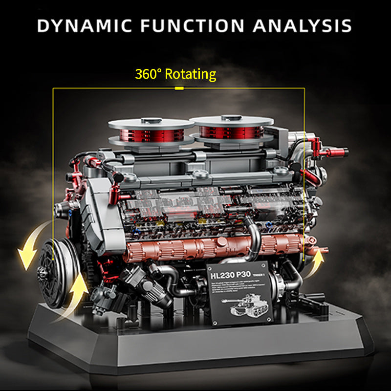 Moc Military Tiger Tank Engine Building Blocks Set（1236PCS） enginediyshop