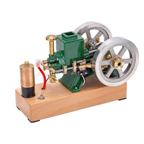 Hit and Miss Engine that Works - ENJOMOR 6cc Antique 4-Stroke Gas IC Engine Green Horizontal Stationary Engine with Ignition Device and Stand enginediyshop