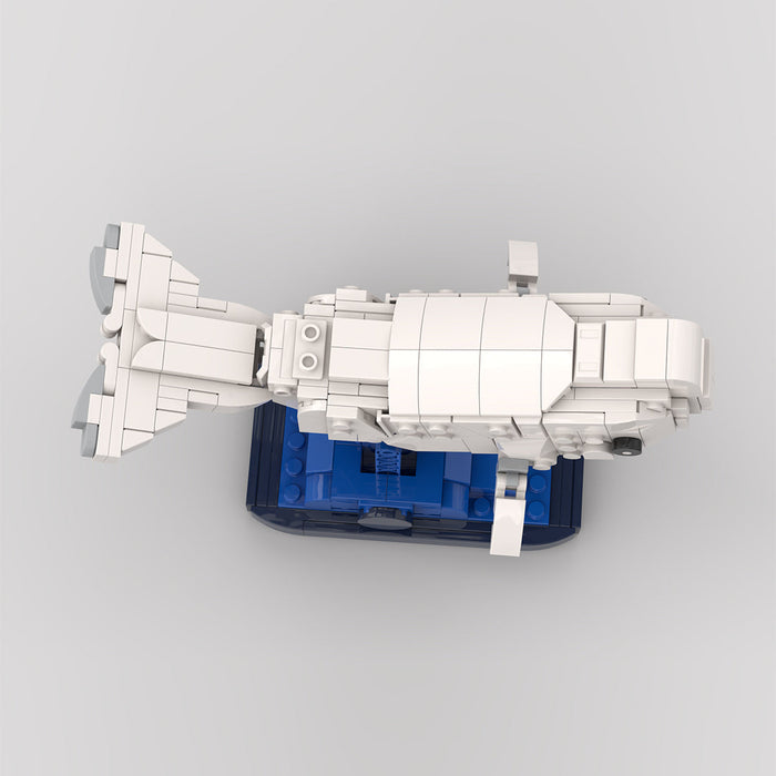 MOC-214769 Beluga Whale Building Blocks Set, White Marine Creature Brick Set with Display Base(303PCS) enginediyshop