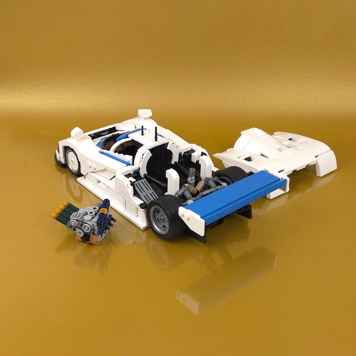 Japanese Winning Racecar Building Blocks Set – Modular Sports Car Model with Removable Engine & Opening Doors（1470PCS)） enginediyshop