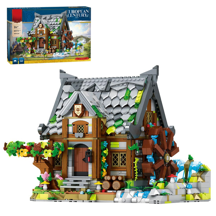 Medieval MOC Vintage WaterMill Building Blocks Set（1873PCS） enginediyshop