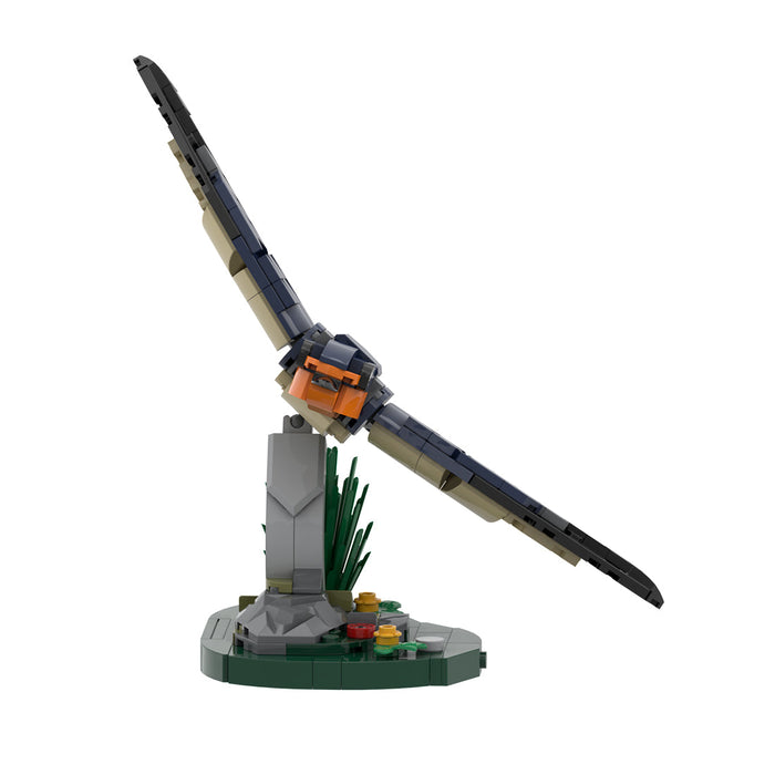 MOC BarnSwallow Flying Bird Model with Movable Head and Wings Display Model Kit (226 PCS) enginediyshop