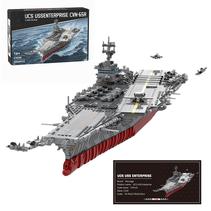 Mocsage 1/350 UCS USS Enterprise CVN-65 Nuclear-powered Aircraft Carrier Military Model Building Blocks Set (4941PCS) enginediyshop