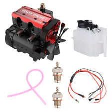 Bouwpakket Modelmotor Educatief Nitro Motor BuildCubes ST-NF2 Mini-motor Bouwset Verbrandingsmotor Bouwset, 7 CC Rijen 2 Cilinders Viertaktmotor Luchtgekoelde Model, Doe-het-zelf Montage L2 Motormotor, Modelbouwset Cadeau ST-NF2 Brandstoftank Set