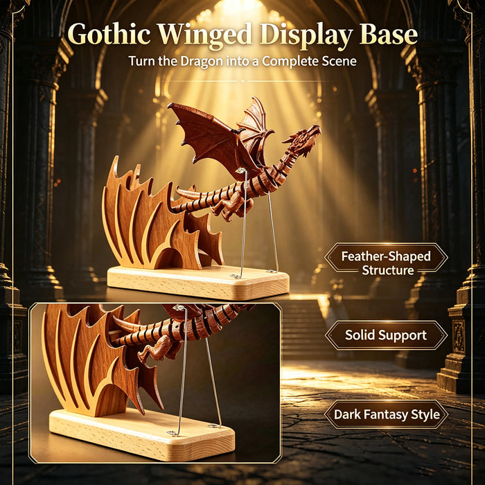 Wooden Western Mythical Creature Model – Articulated Gothic Fantasy Desktop Sculpture enginediyshop