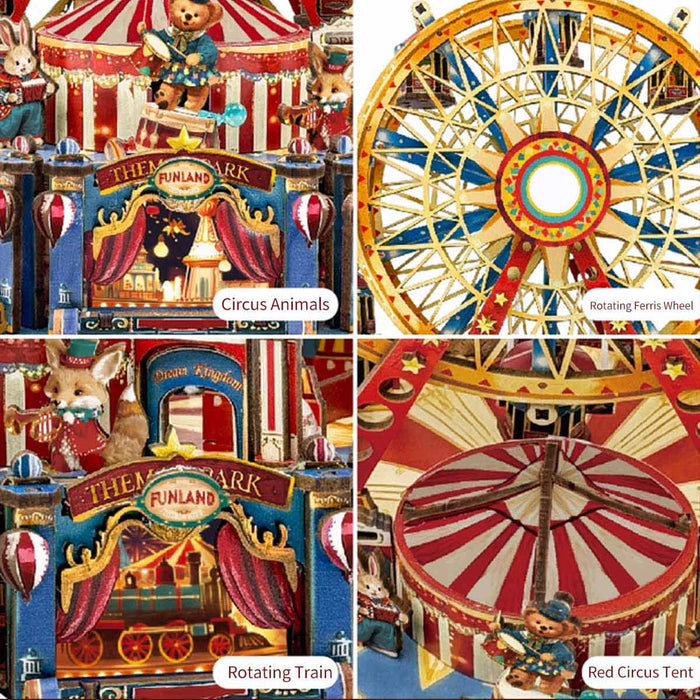 Century Ferris Wheel Music Box DIY 3D Wooden Model Kit, Creative Gift & Desktop Decor (367PCS) enginediyshop