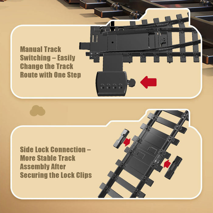 Electric RC Christmas Train Set Model with Carriage and Long Track, Gift for Boys and Girls (Model 623B) enginediyshop
