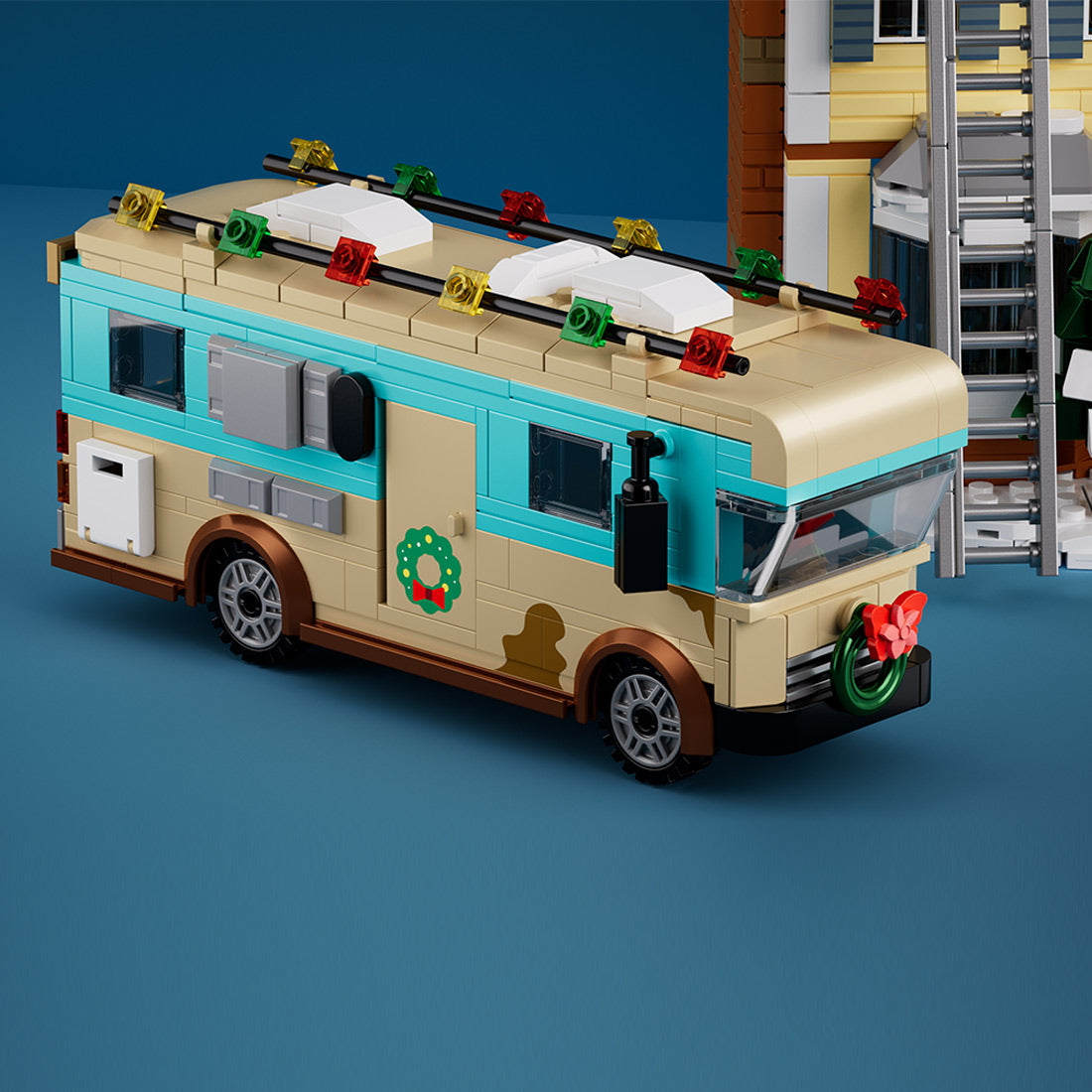 Christmas Holiday Home Building Blocks Set (1958PCS）– Snowy Winter House with Lights, Buses & Sleds enginediyshop