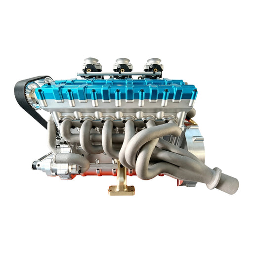 RUIFEIYA V12-180 180cc 1/4 Scale V12 4-Stroke Gasoline Engine Model – DOHC 48-Valve Water-Cooled Engine with ECU, CDI & Electric Start enginediyshop