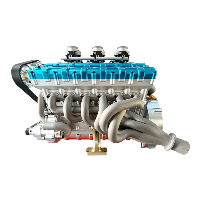 RUIFEIYA V12-180 180cc 1/4 Scale V12 4-Stroke Gasoline Engine Model – DOHC 48-Valve Water-Cooled Engine with ECU, CDI & Electric Start enginediyshop