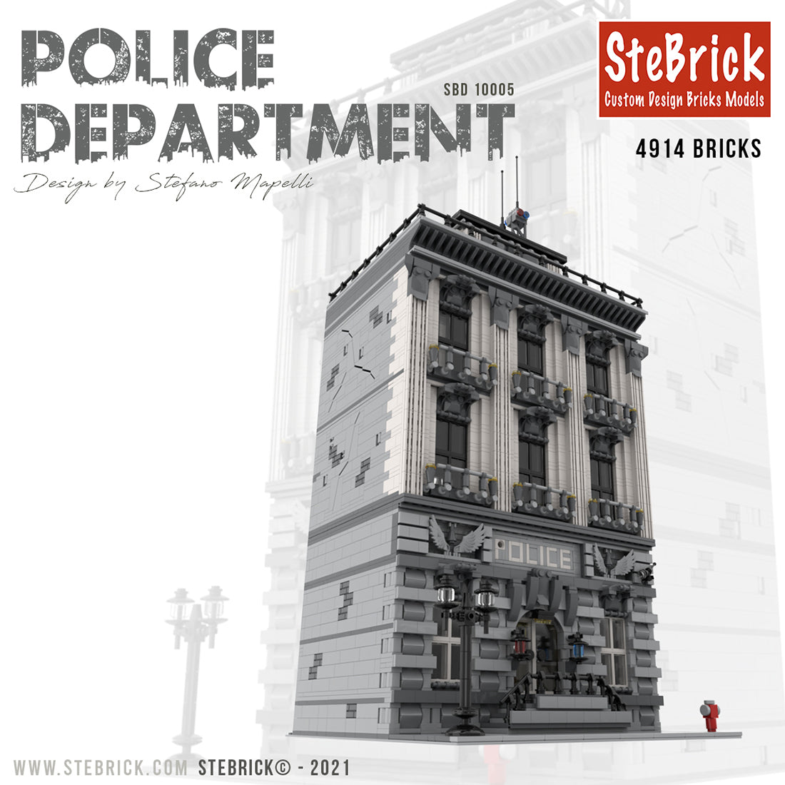 MOC-4652 Large-scale Police Department Building Blocks MOC Set Toys (4914PCS) enginediyshop