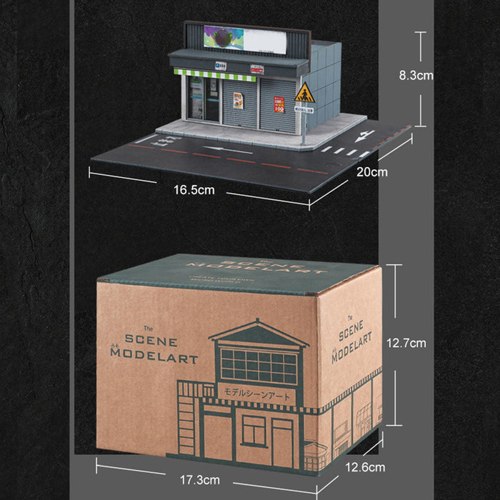 1/64 Scale "Ichiben" Convenience Store Miniature Model, Micro Scale Landscape for Photography, Desktop Collectible Display Decor (Figures & Cars Not Included) enginediyshop